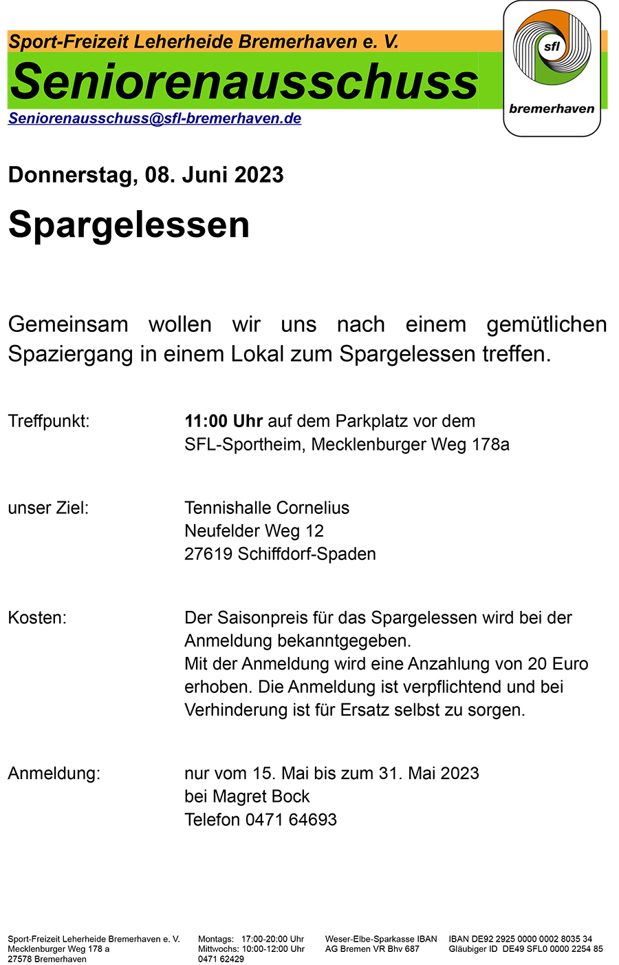 2023 06 08 SFL Spargelessen Aushang