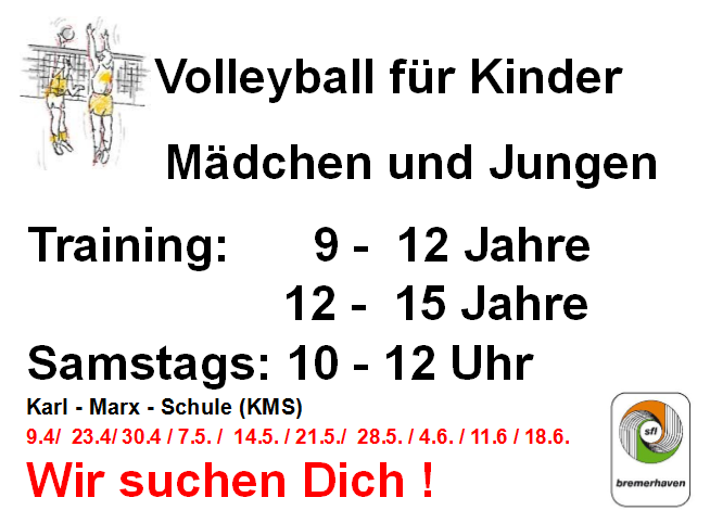 Volleyball Kinder Samstag 10-12 Karl-Marx-Schule