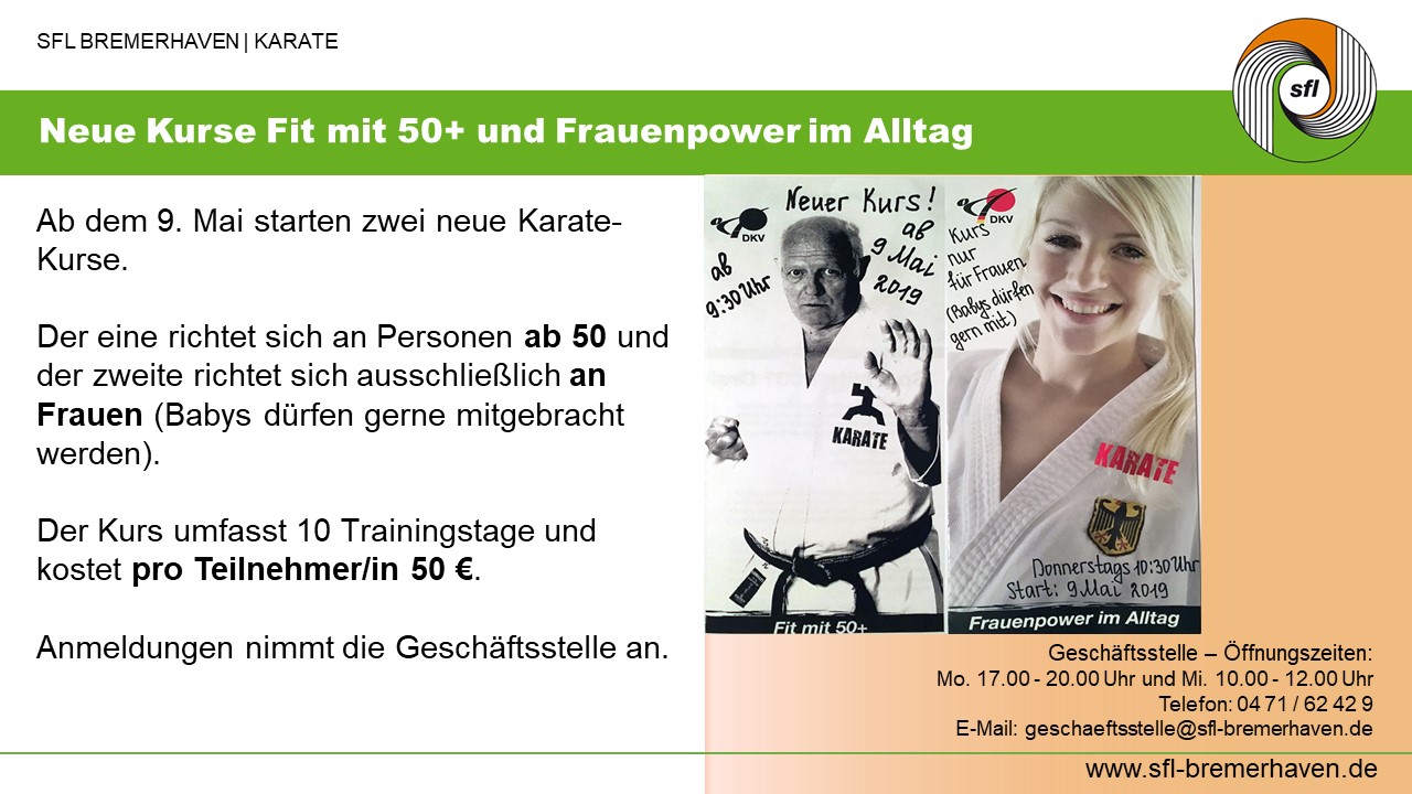 Neue Karate Kurse SFL Praesentation Mediabox