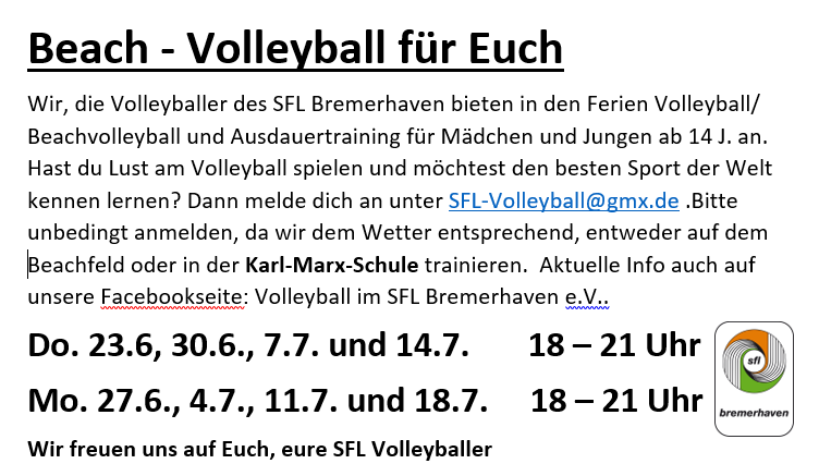 Volleyball Ferienpass 2016