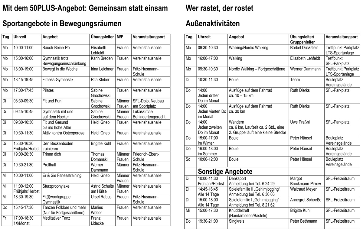 SFL Innenblatt Sportangebote